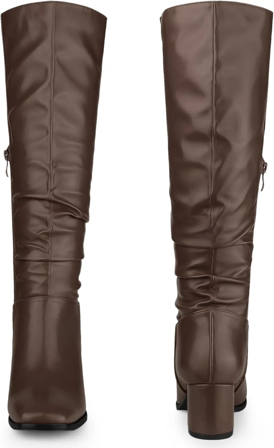 Perphy Thigh High Dress Boots Square Toe Chunky Heel Slouch Knee Highs Boots for Women