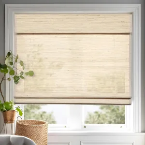 Persilux Custom Cordless Roman Shades for Windows, Pure Linen Natural Fabric Roman Blind, Light Filtering/Blackout Shades for Home Kitchen Door, Beige