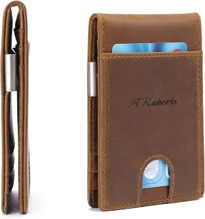 Personalized Leather Engraved Wallet for Husband Boyfriend Dad Son Him - Valentines Day Birthday Anniversary Christmas Wedding Graduation Fathers Day Gift - Custom Men RFID Blocking Bifold Wallets