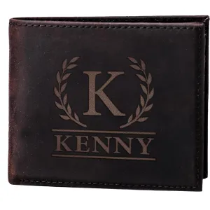 Personalized Wallet for Men, Custom Men Leather Wallet Gift for Christmas, Birthday, Anniversary, Wedding, Graduate, Customized Wallet for Him, Husband, Dad, Son, Grandpa, Boyfriend, Groom, Bestmen