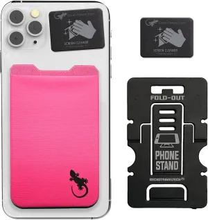 Phone Wallet - Adhesive Card Holder - Cell Phone Pouch - Stick on Lycra Pocket by Gecko - Carry Credit Cards and Cash