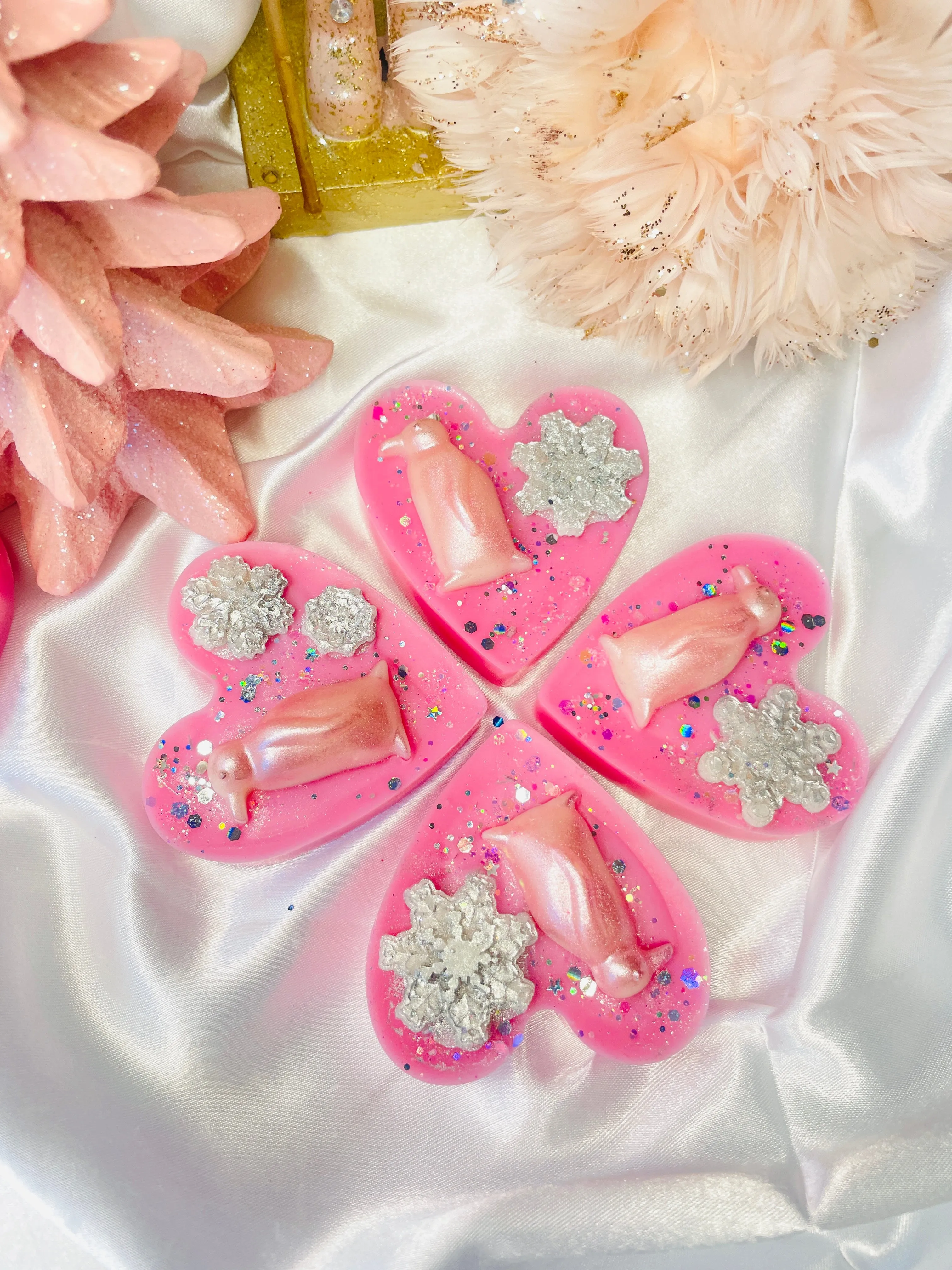 Pink Quartz Snowflake 'Heart Slab'