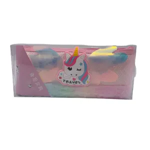 Pink Unicorn Pencil Pouch with Soft Plush Design