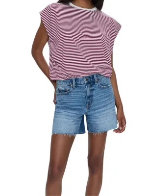 Pistola Kennedy Mid Rise Short in Central Vintage Denim