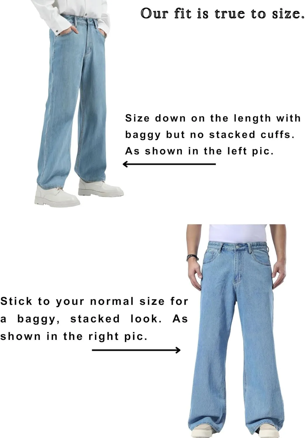 Plaid&Plain Men's Hip Hop Baggy Jeans Casual Wide Leg Y2k Skateboard Vintage Denim Pants Streetwear