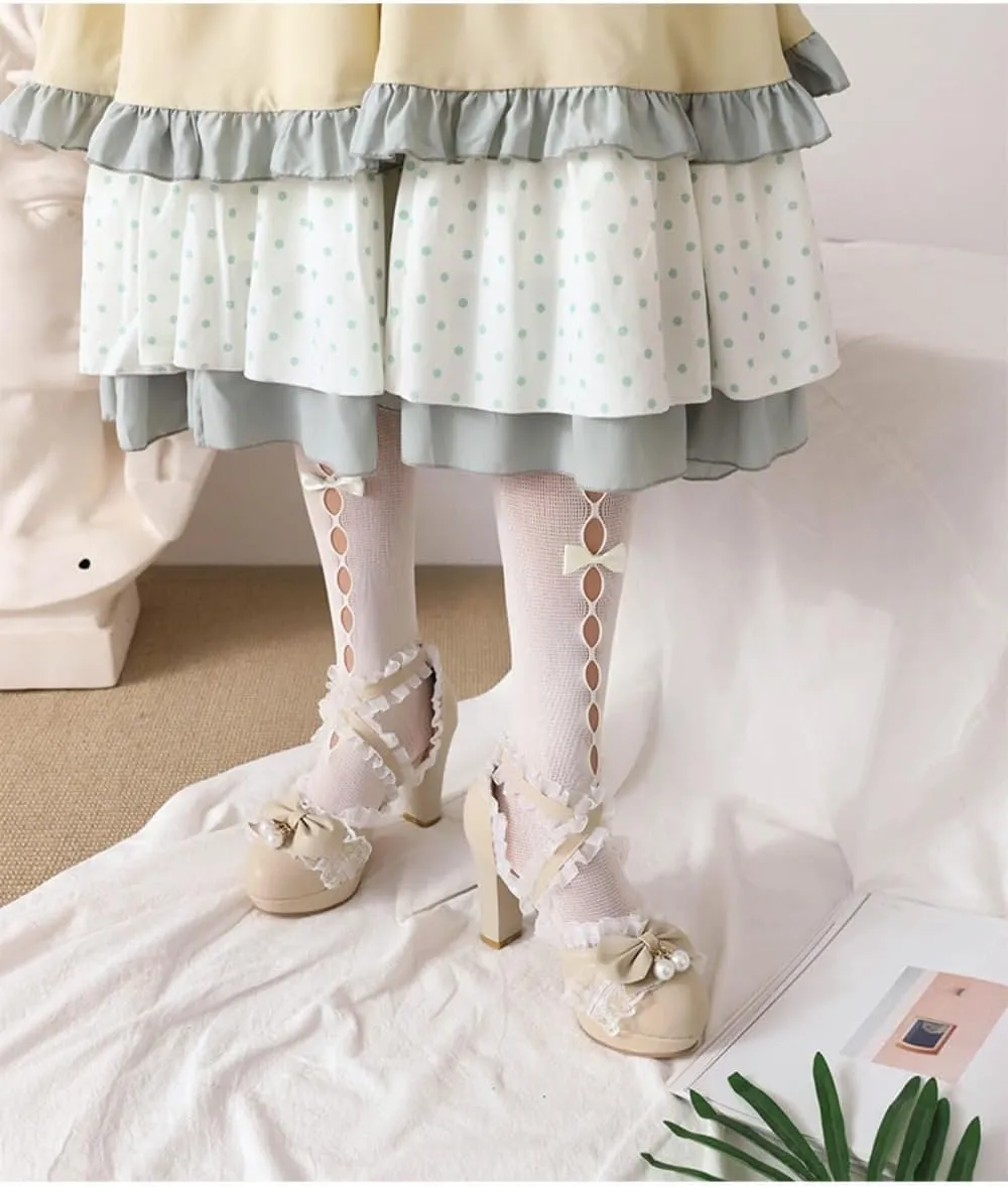 Platform Emo Shoes Heel Mary Janes Goth Women Girls Lace Ankle Strap Cute Bow Punk Leather Dressy Round Closed Toes Chunky Kawaii Lolita Shoes Y2K Retro Trendy Rave Outfit Preppy Cosplay Streetwear
