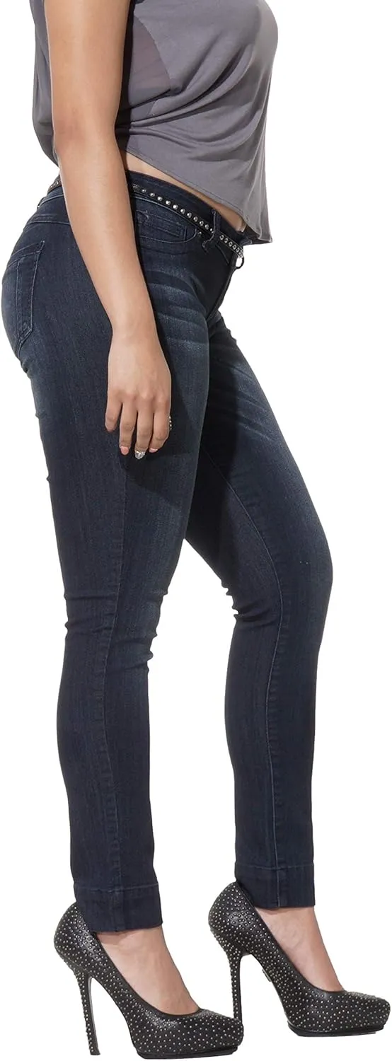 Poetic Justice Women's Curvy Fit Stretch Denim Mid Rise Skinny Jeans