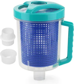 Pool Leaf Canister Catcher for Pool Vacuum with Mesh Basket, in-line Leaf Catcher for Swimming Pool Cleaner, Fits Suction Manual & Automatic Pool Cleaners