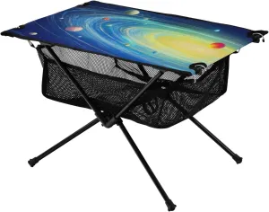 Portable Camping Table Foldable with Mesh Storage Lightweight Compact Camp Tent Side Table for Outside,Camping,Hiking,Tailgating,Space Galaxy
