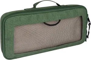 Portable Green Camping Cutlery Bag with Mesh Window - Durable & Spacious Organizer for Outdoor Dining Essentials(L)