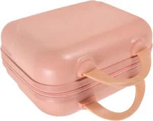 Portable Hard Shell Cosmetic Bag Travel Organizer for Women Boys and Girls Suitcase Makeup Case Compact Travel Jewelry Organizer Pink