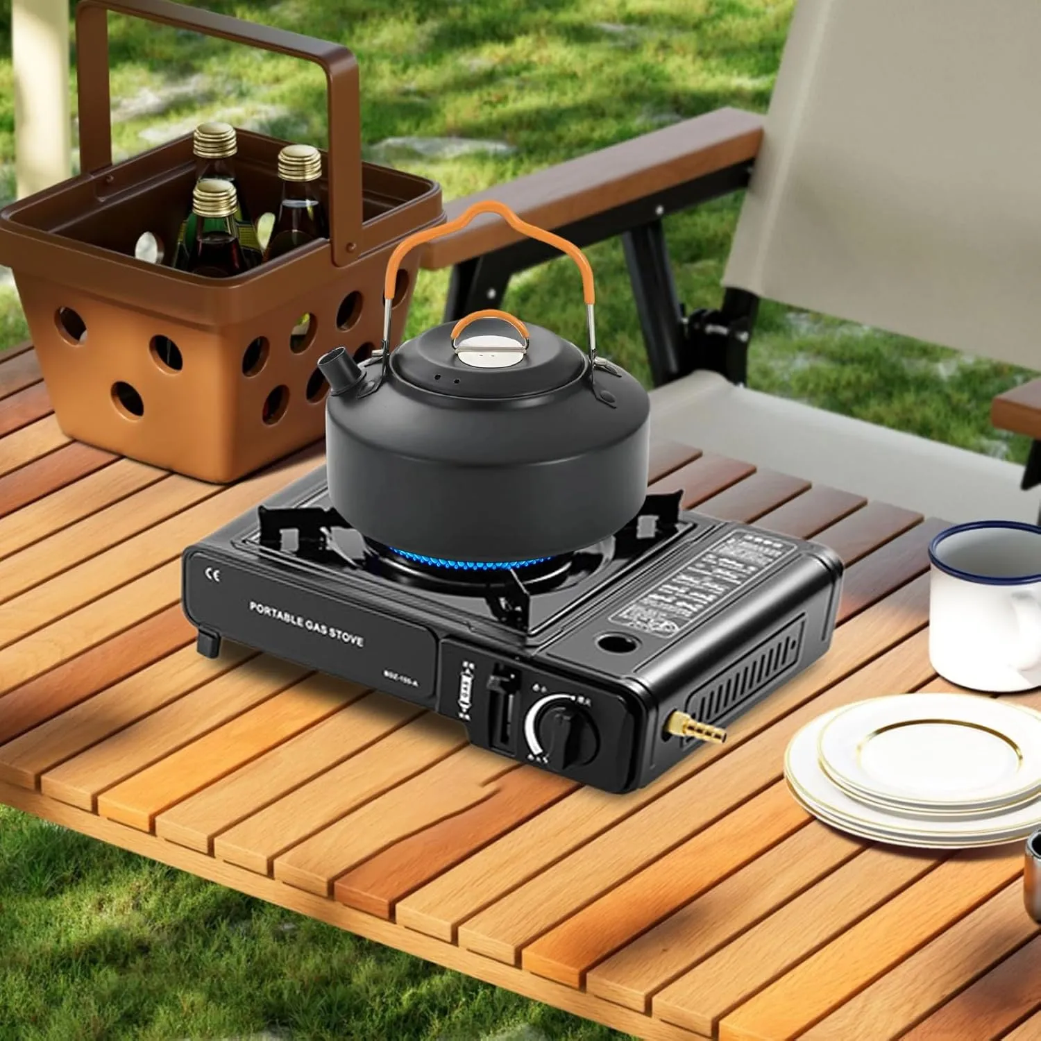 Portable Stove,Burner Stove Outdoor - Rapid Heating Single Grill Heater for Kitchen Cooking Backpacking Campfire Patio Outdoor Use