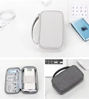 Portable Tech Accessories Organizer – Travel Cable, Charger, and Gadget Storage Carrying Case Navy Blue, Black and Grey (Dark Blue)