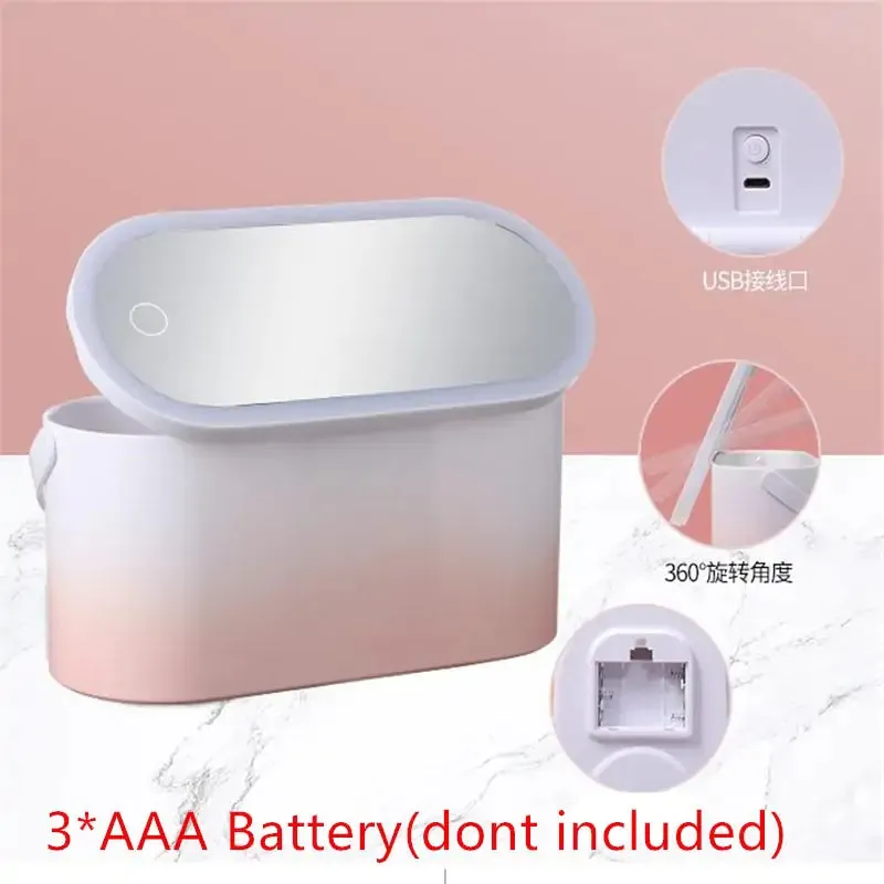 Portable USB Makeup Mirror Organizer