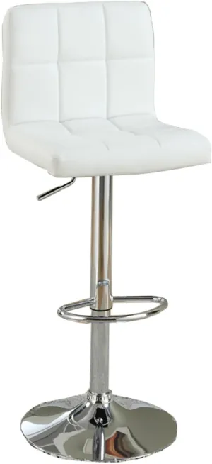 Poundex 2 Piece PU L Shape Barstool Set, White