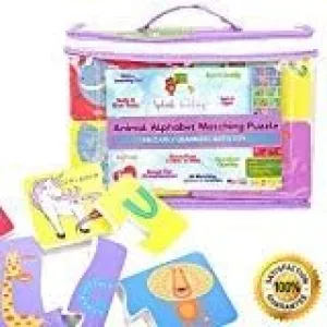 Premium Educational Bathtime Animal Alphabet Foam Phonics Puzzle Set- Safe Non Toxic Learnng Toy for Baby Toddlers Kids Girls Boys - Includes Free Mesh Organizer Bag