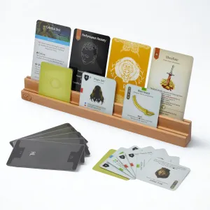 Premium Wooden Card Holder for Board Games (2pcs) – Durable Solid Wood Card Rack, Multi-Row Design for Standard and Large Cards, Ideal for Family Game Nights and Collectors (35 cm)