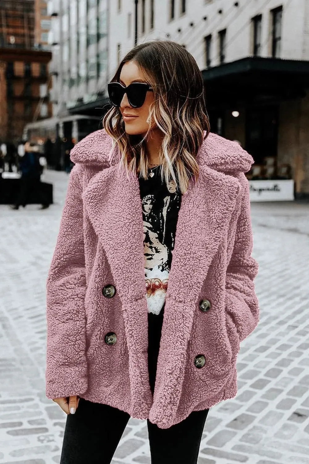 PRETTYGARDEN Women's Fashion Winter Coat Sherpa Fleece Faux Fur Shearling Oversized Trendy Jackets Warm Outerwear