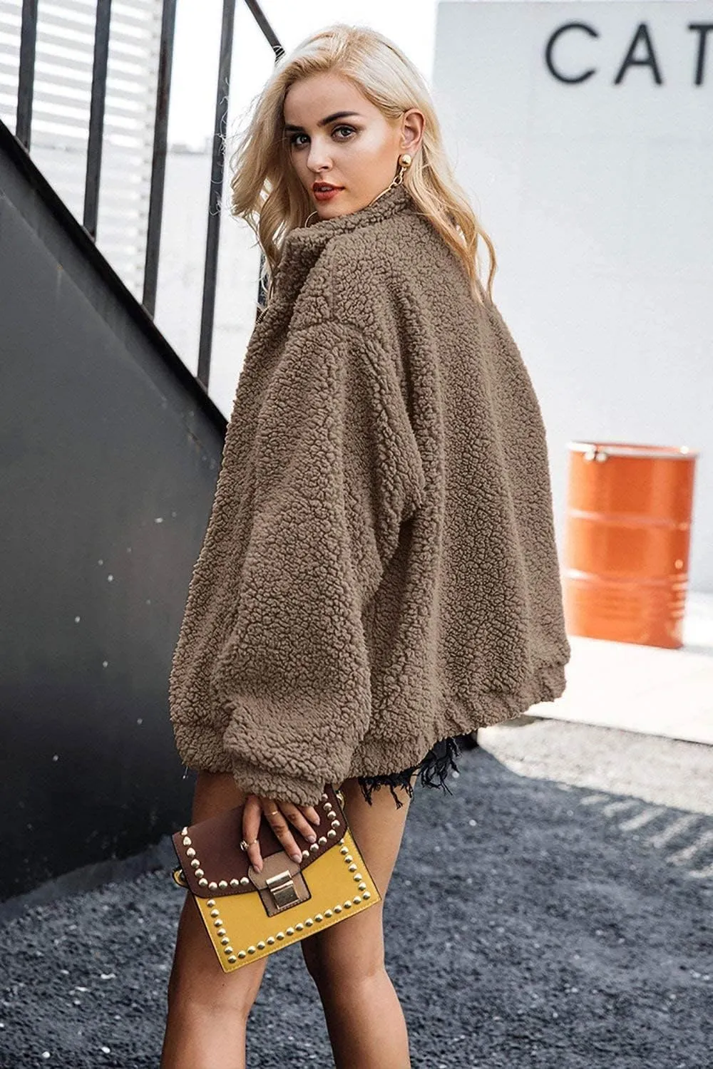 PRETTYGARDEN Women's Fashion Winter Coat Sherpa Fleece Faux Fur Shearling Oversized Trendy Jackets Warm Outerwear