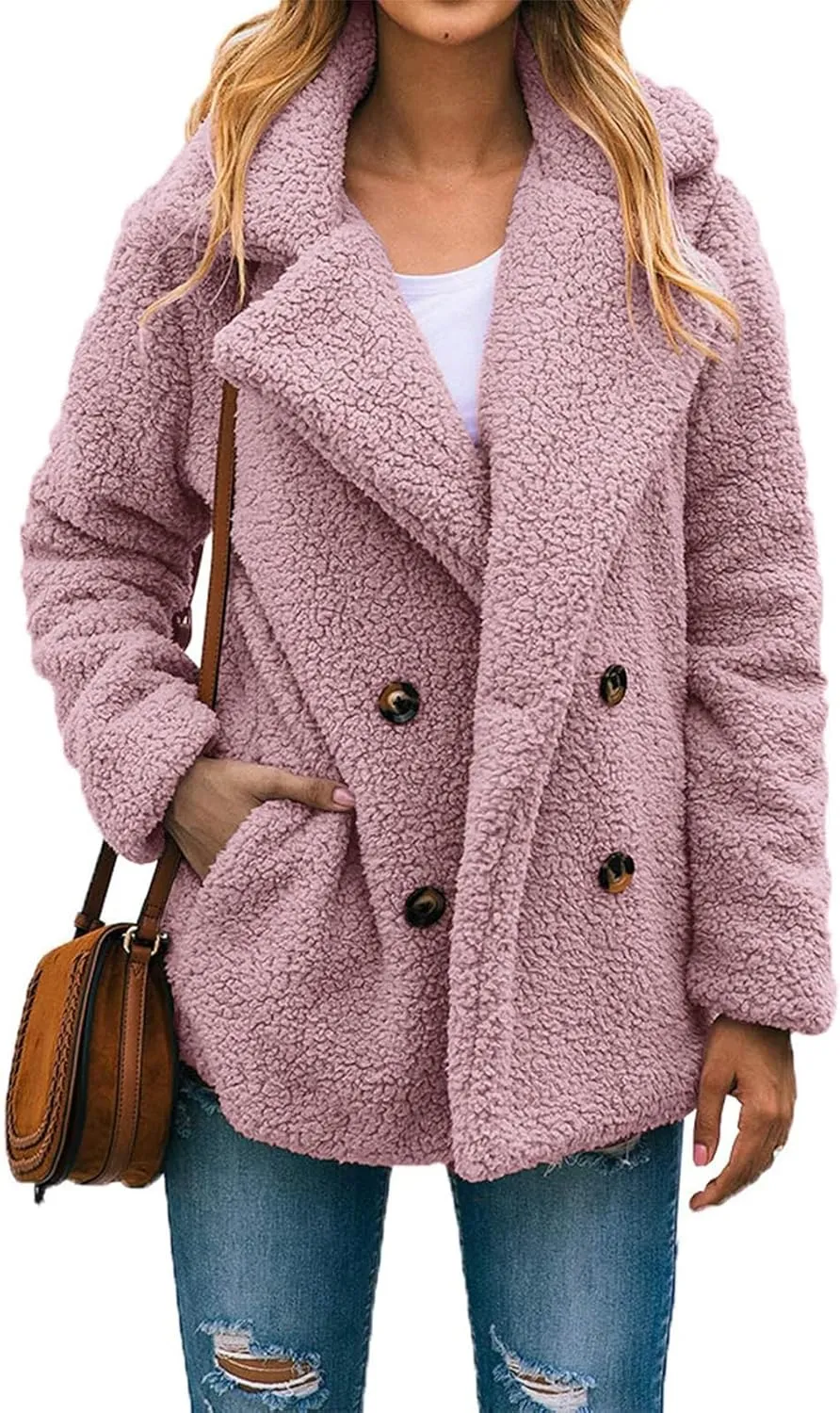 PRETTYGARDEN Women's Fashion Winter Coat Sherpa Fleece Faux Fur Shearling Oversized Trendy Jackets Warm Outerwear