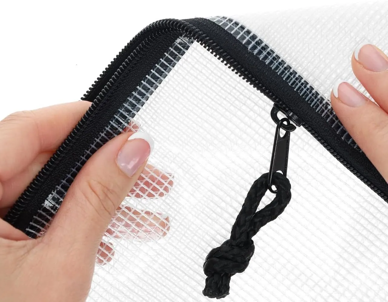 Pro Art Mesh Vinyl Zipper Bag, 15-inch x 18-inch Handle, Translucent