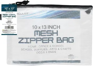 Pro Art Vinyl, 10-inch x 13-inch Mesh Bag with Zipper, Transluscent