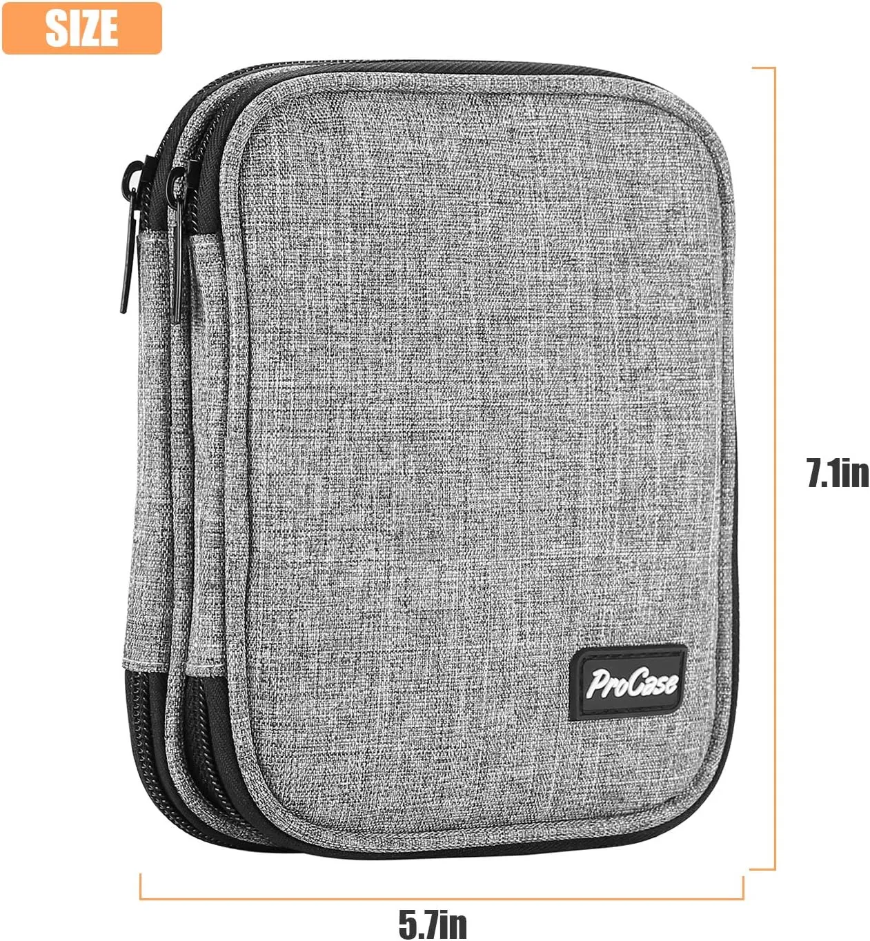 ProCase Crochet Hook Case (up to 6.5 Inches), Travel Organizer Zipper Bag for Various Crochet Hooks, Circular Knitting Needles and Other Accessories (NO Accessories Included)