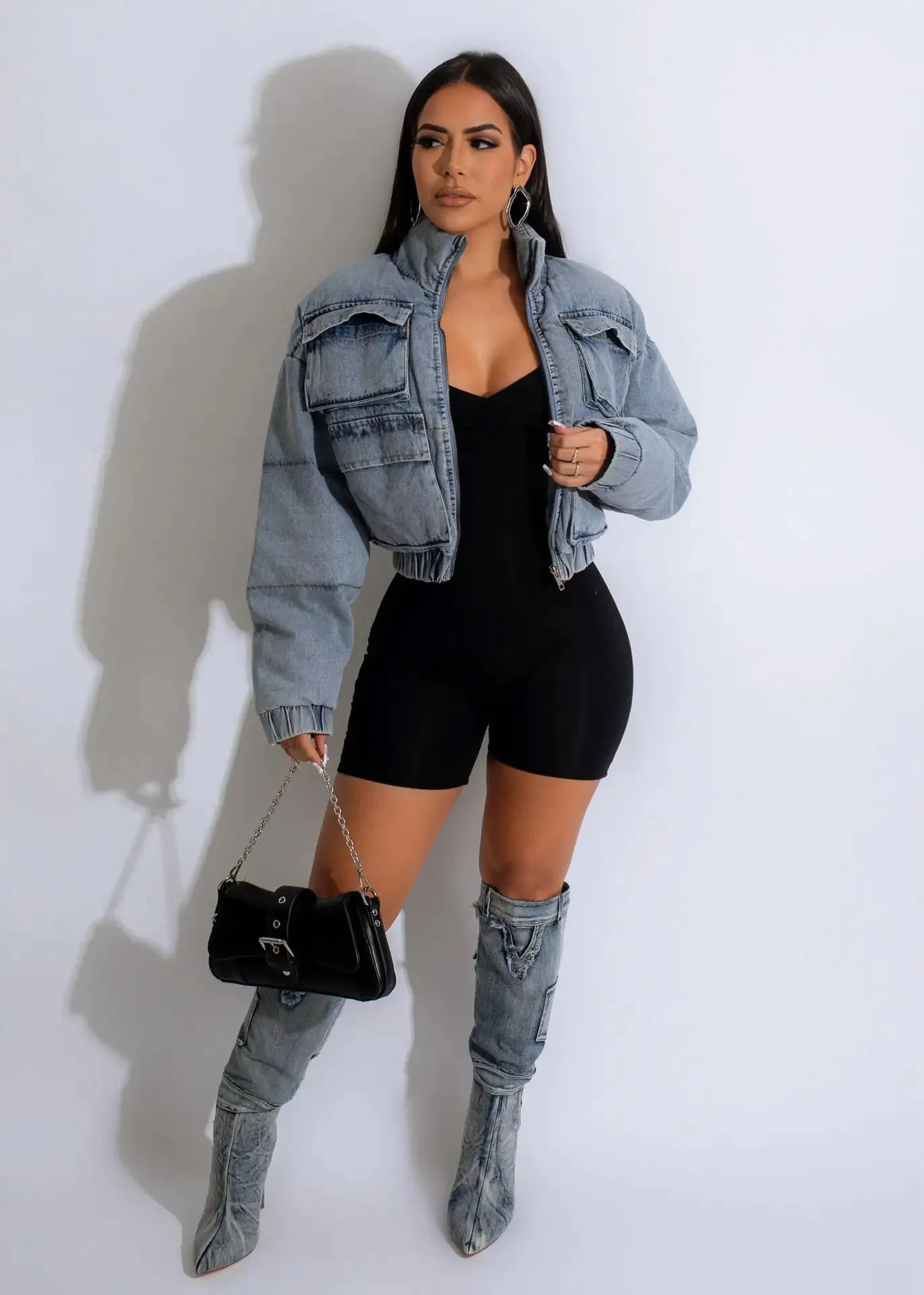 Puff Denim Cotton Jacket