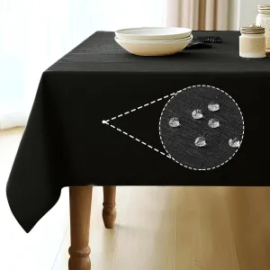 Pureegg Table Cloth for Rectangle Tables - Elegant Black Linen Tablecloth Resists Water, Stain, Wrinkle and Heat, Ideal for Dining, Party, Birthday and Wedding, 60x84 Inch