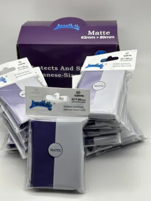 Purple Double Matte Japanese Small Card Sleeves, 720 Counts, 12 Packs, 62mm x 89mm, Polypropylene, Perfect for Japanese Trading Cards