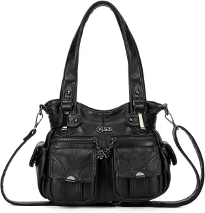 Purses and Handbags for Women Large Hobo Shoulder Bags Soft PU Leather Multi-Pocket Tote Bag