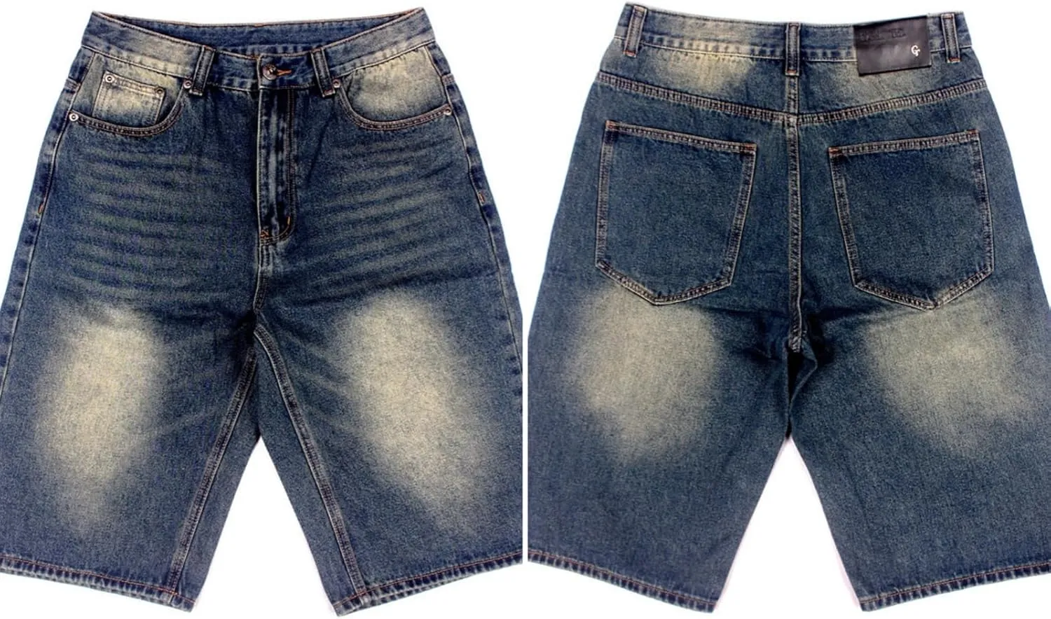 QBO Men's Fashion Hip Hop Jeans Baggy Denim Shorts