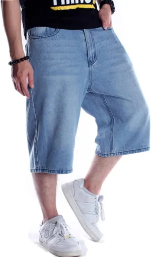 QBO Men's Fashion Hip Hop Jeans Baggy Denim Shorts
