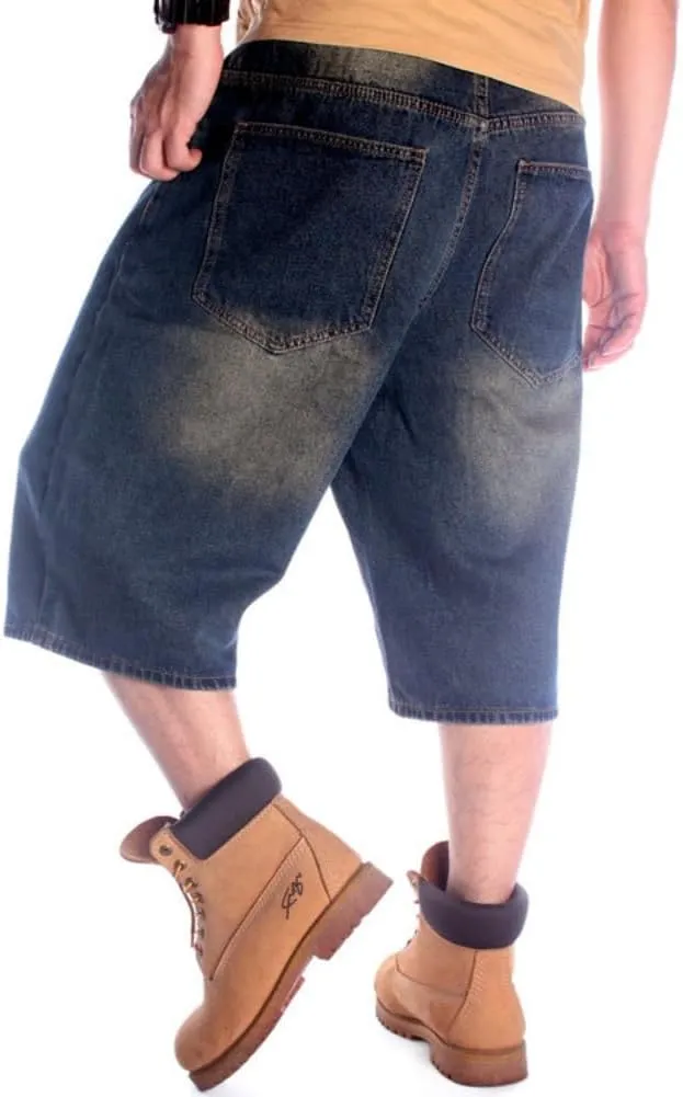 QBO Men's Fashion Hip Hop Jeans Baggy Denim Shorts