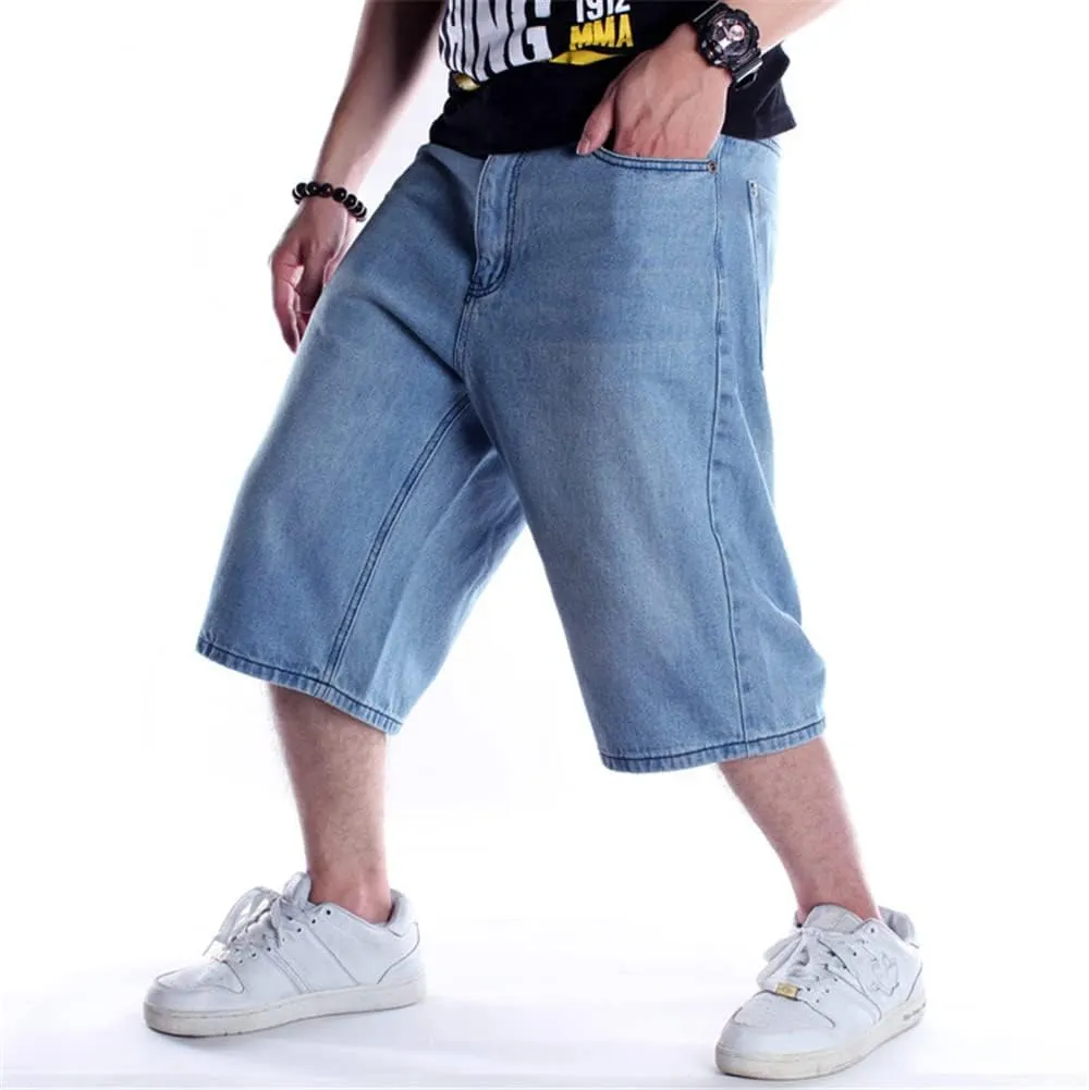 QBO Men's Fashion Hip Hop Jeans Baggy Denim Shorts