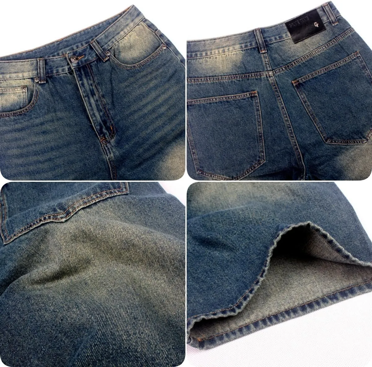 QBO Men's Fashion Hip Hop Jeans Baggy Denim Shorts