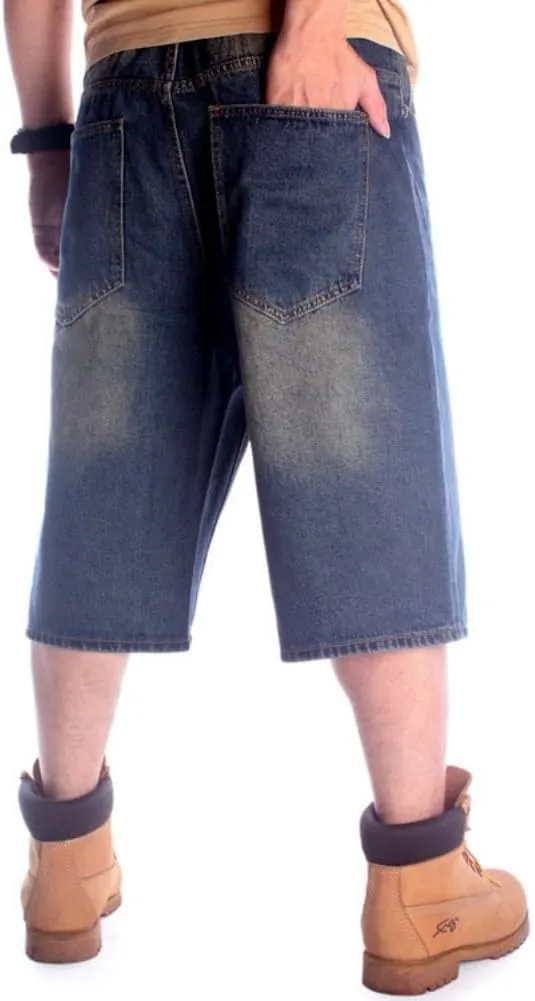 QBO Men's Fashion Hip Hop Jeans Baggy Denim Shorts