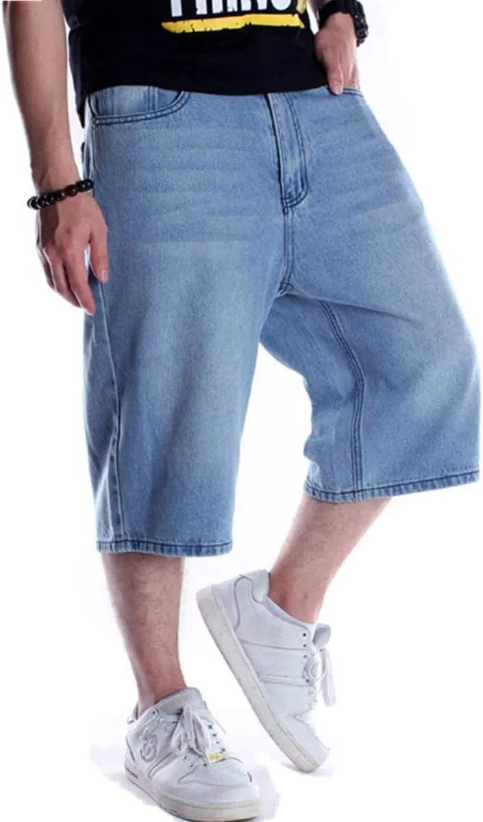 QBO Men's Fashion Hip Hop Jeans Baggy Denim Shorts
