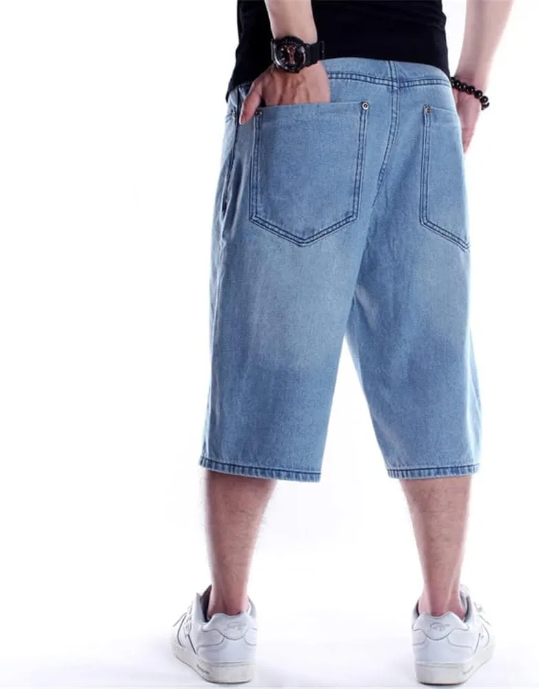 QBO Men's Fashion Hip Hop Jeans Baggy Denim Shorts