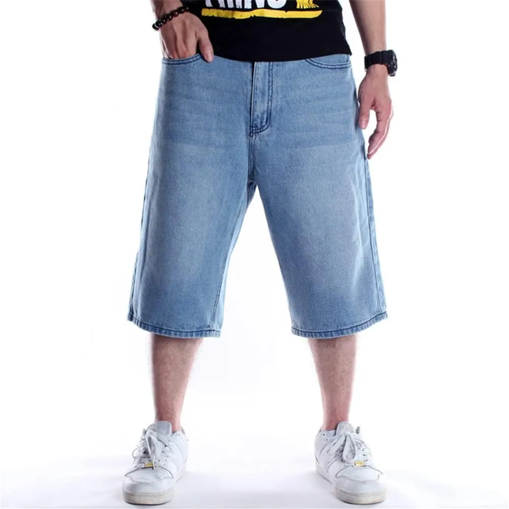 QBO Men's Fashion Hip Hop Jeans Baggy Denim Shorts