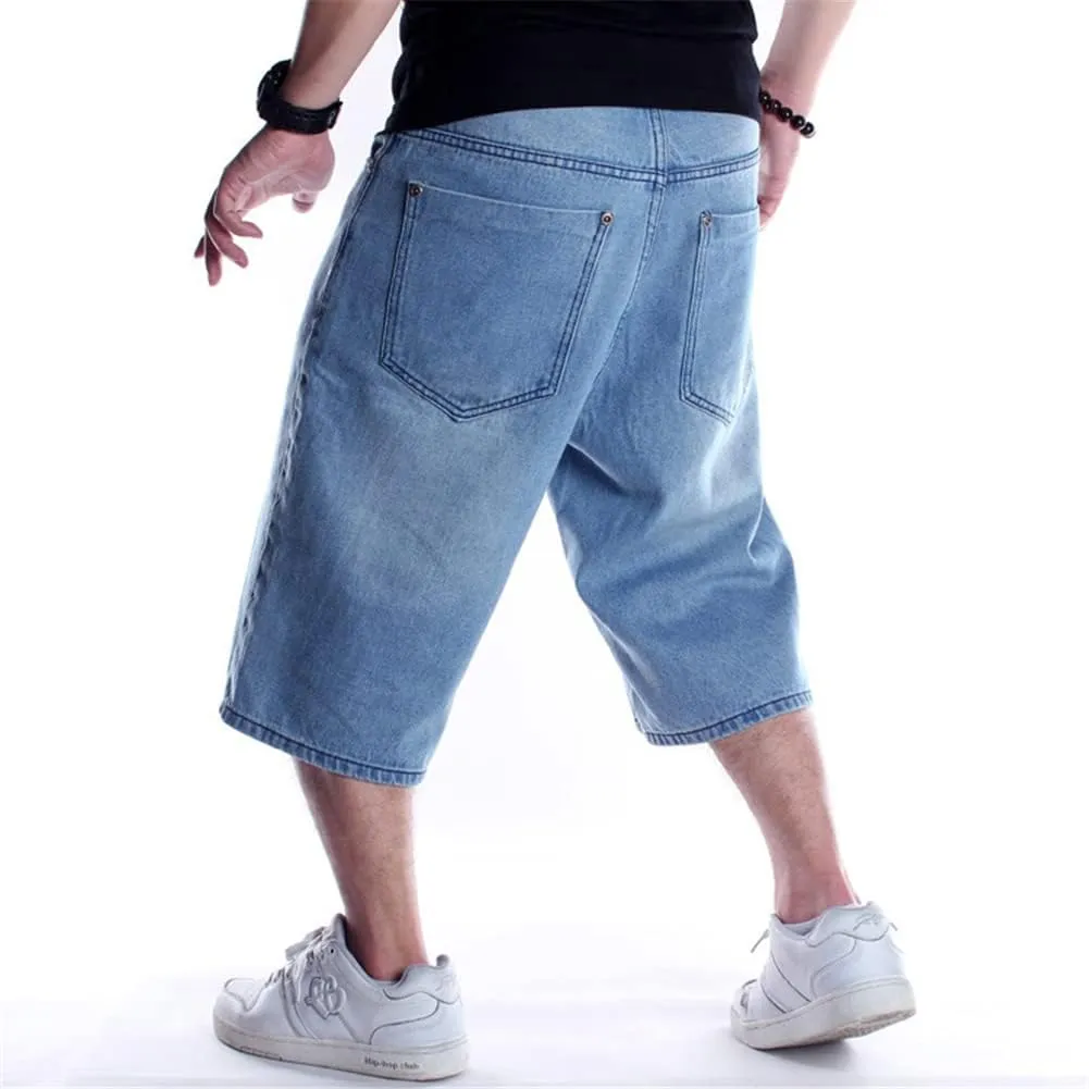 QBO Men's Fashion Hip Hop Jeans Baggy Denim Shorts