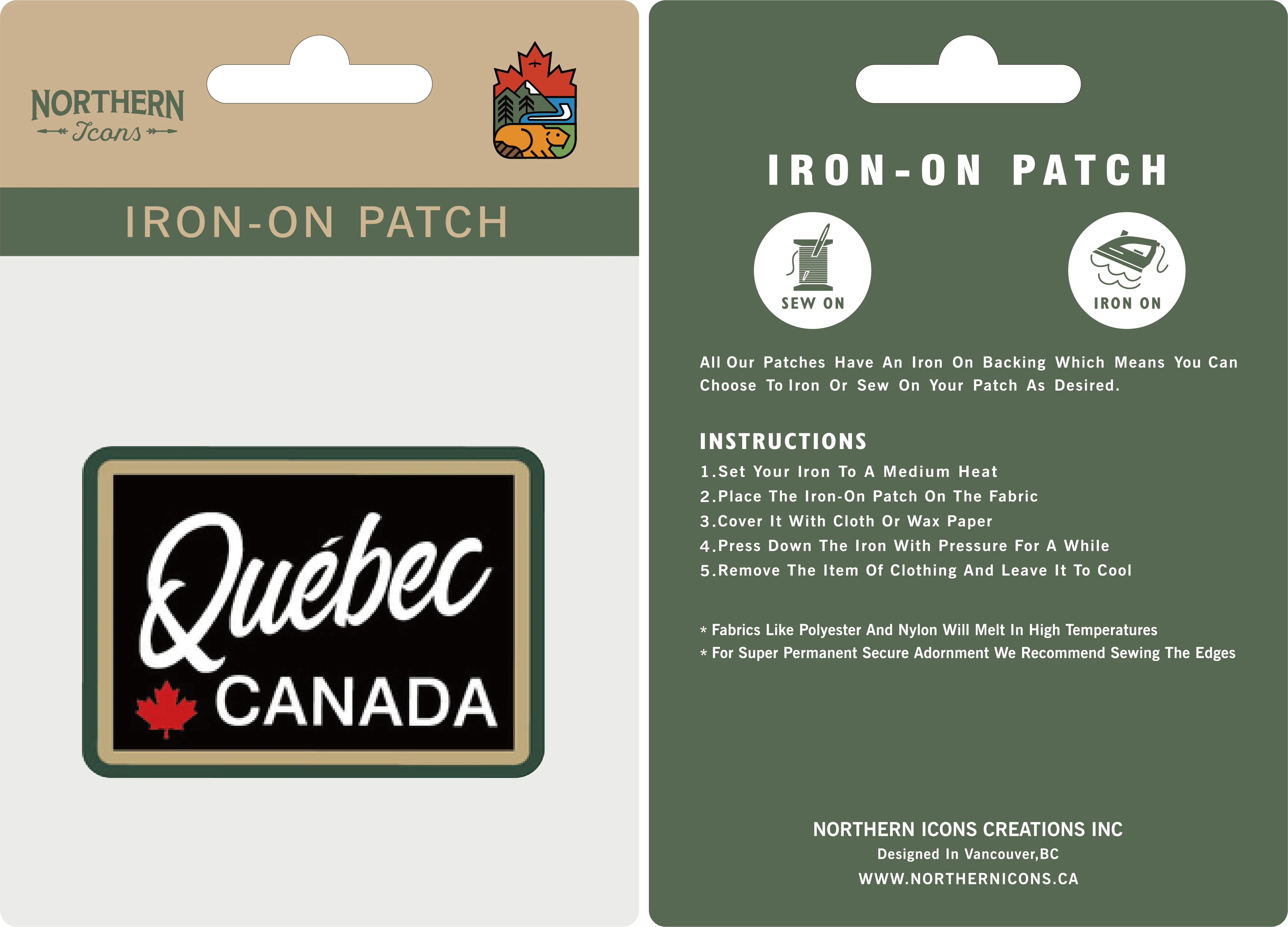 Quebec iron-on embroidery patch