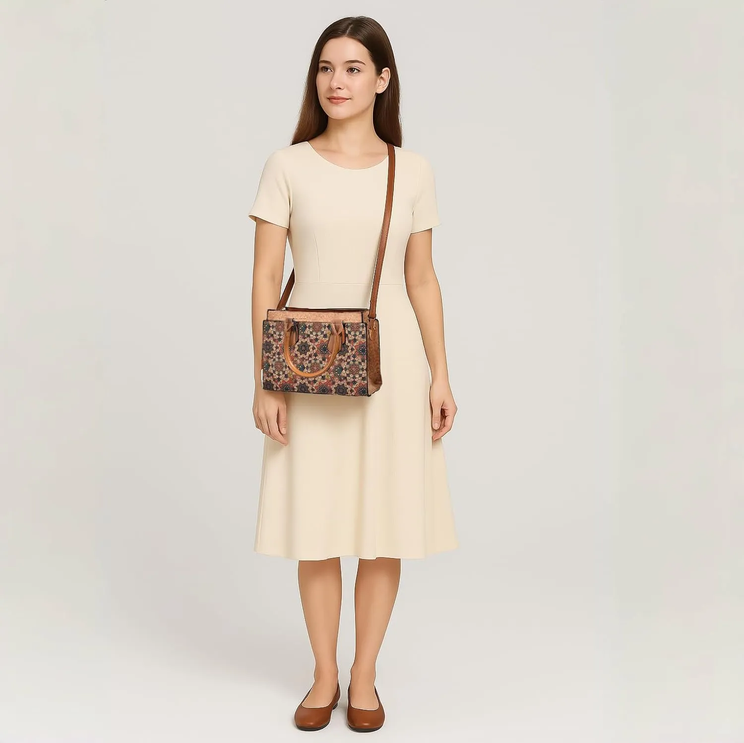 Quilted Crossbody Bags For Women Vegan Leather Purses Waterproof Natural Cork Shoulder Bag Handbags