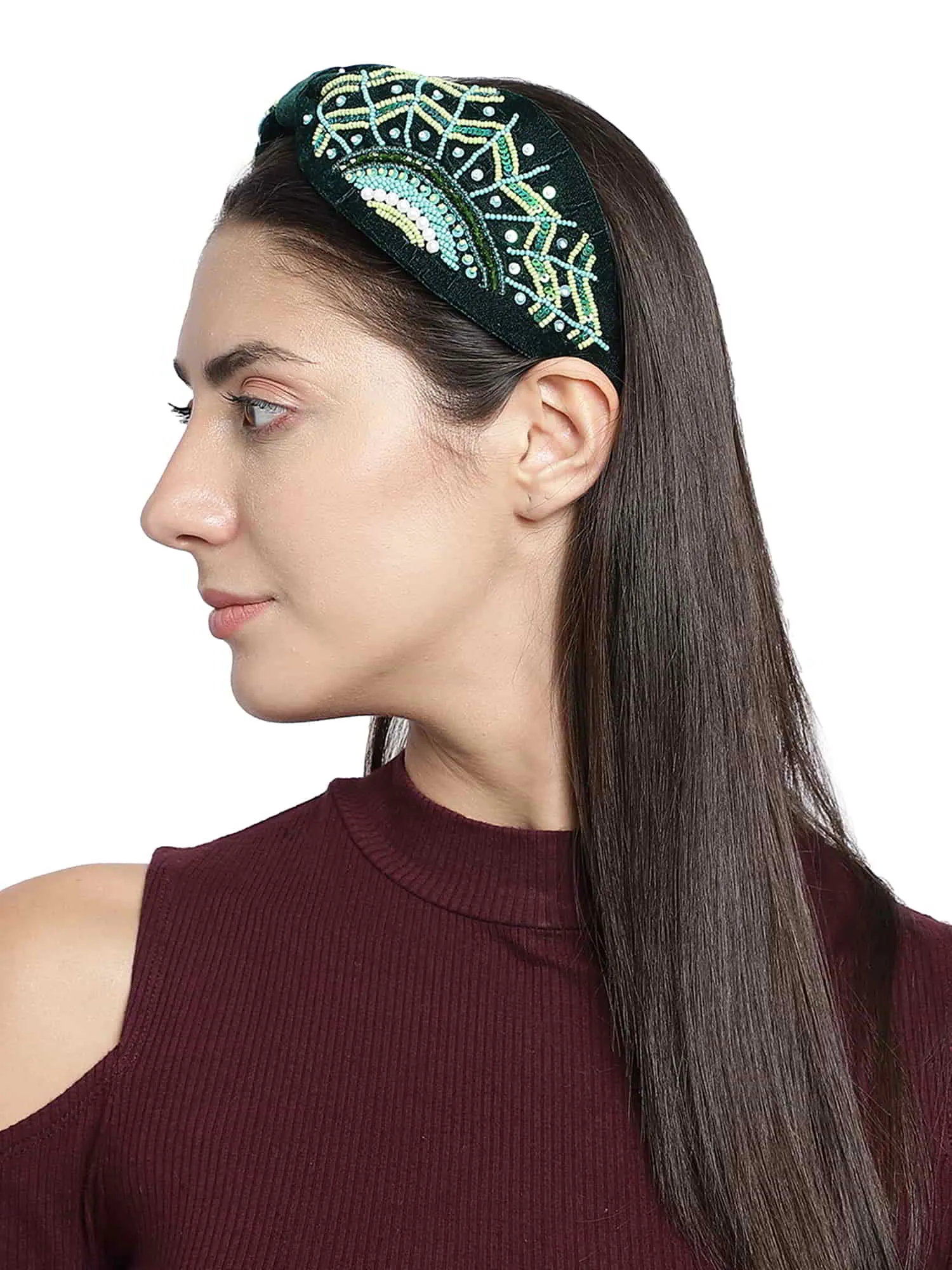 Quirky Embellished Velvet Hair Band