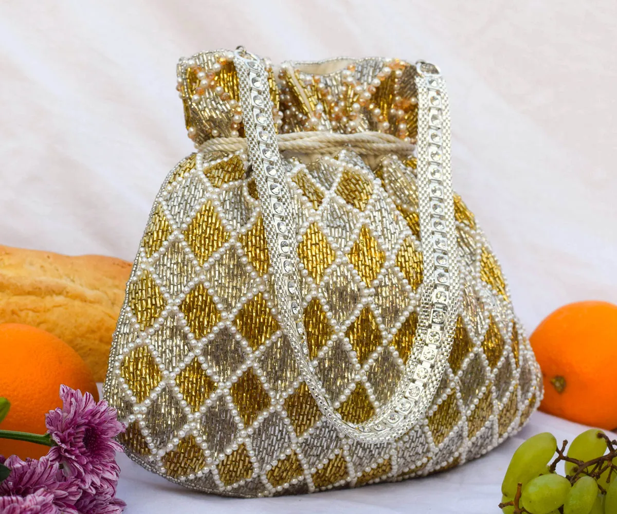 Rabia Potli – White & Gold