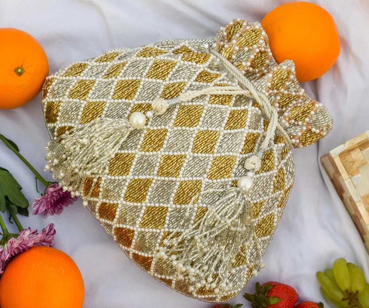 Rabia Potli – White & Gold