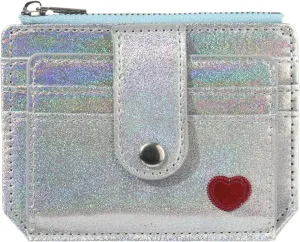 RARITYUS Women Shiny Wallet Holographic Bifold Glitter Leather Small Card Holder Coin Purse Clutch Wallet