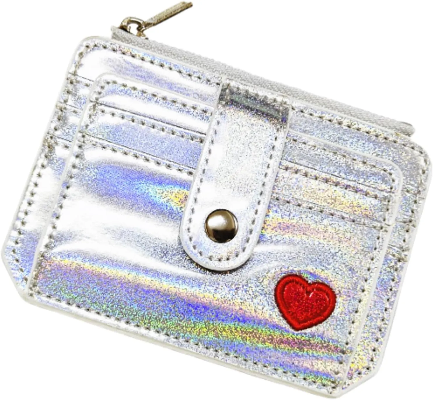RARITYUS Women Shiny Wallet Holographic Bifold Glitter Leather Small Card Holder Coin Purse Clutch Wallet