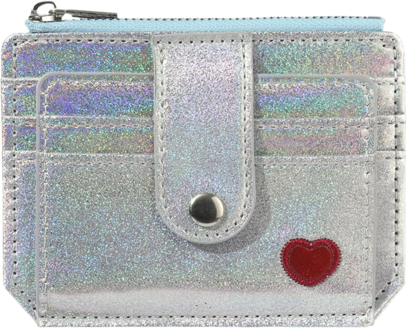 RARITYUS Women Shiny Wallet Holographic Bifold Glitter Leather Small Card Holder Coin Purse Clutch Wallet