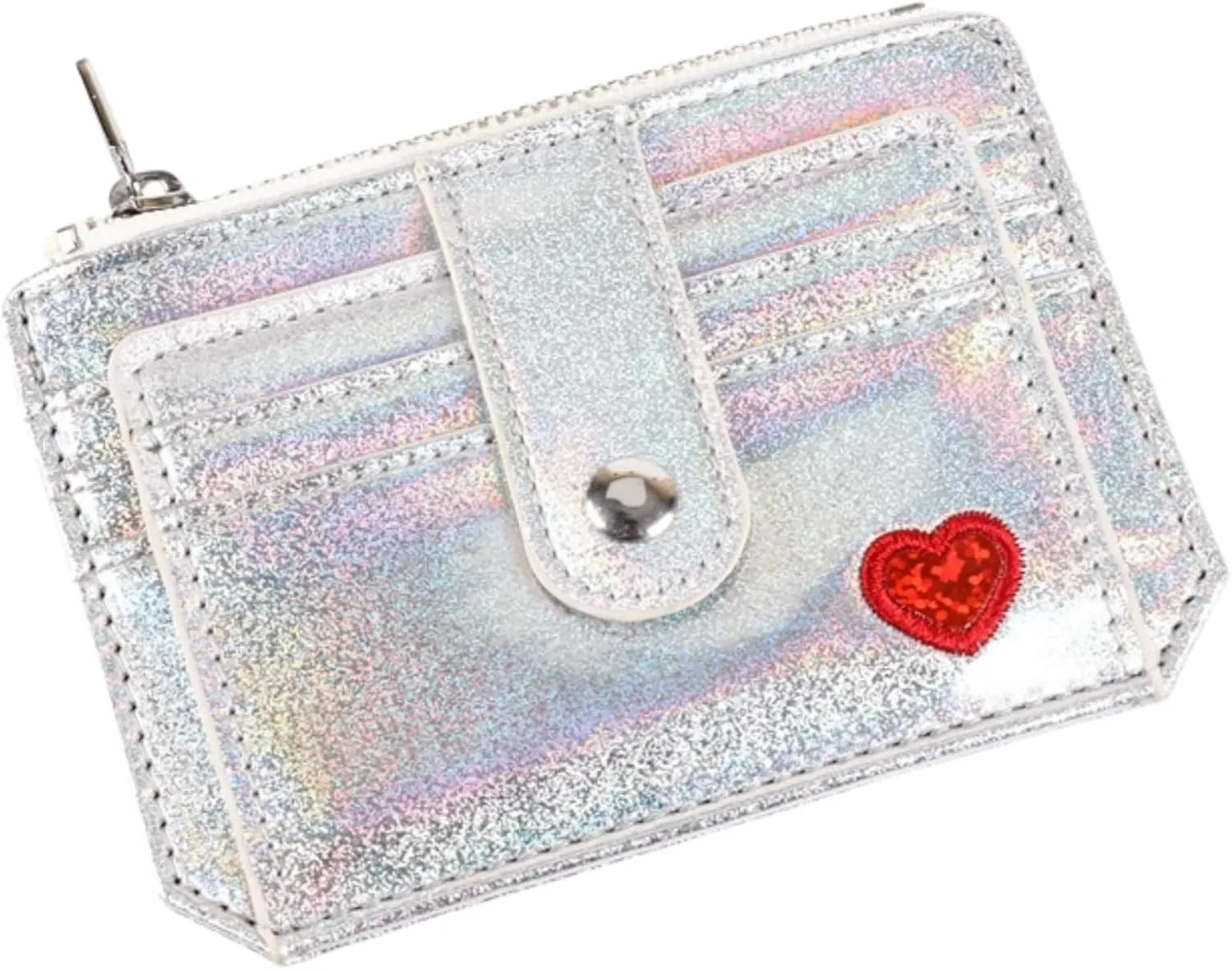 RARITYUS Women Shiny Wallet Holographic Bifold Glitter Leather Small Card Holder Coin Purse Clutch Wallet
